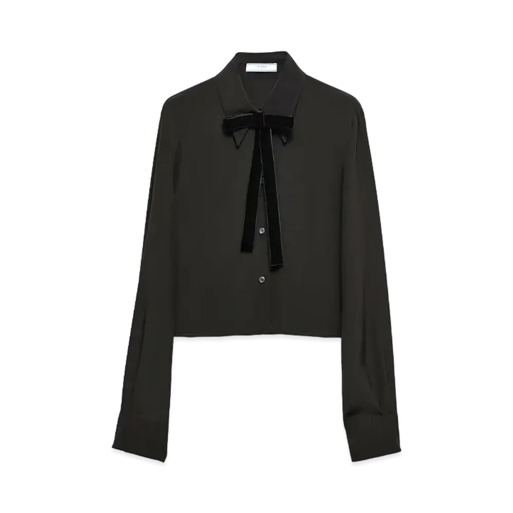 PRADA Women's Crepe de Chine Shirt "Black"