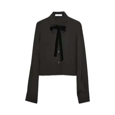 PRADA Women's Crepe de Chine Shirt "Black"