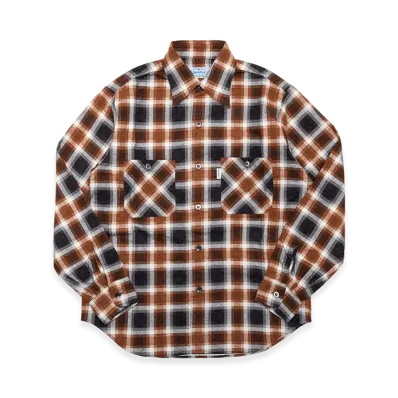 SubCulture Cotton Check Shirt "Orange Check"