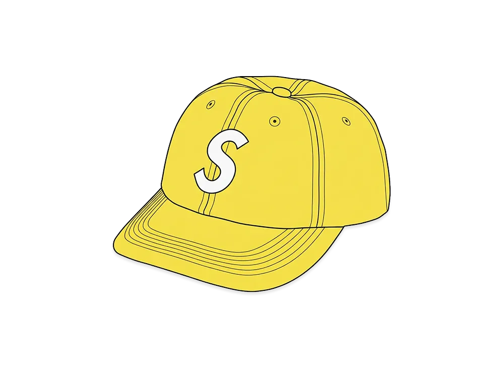 Supreme Washed Canvas S Logo 6-Panel "Yellow"