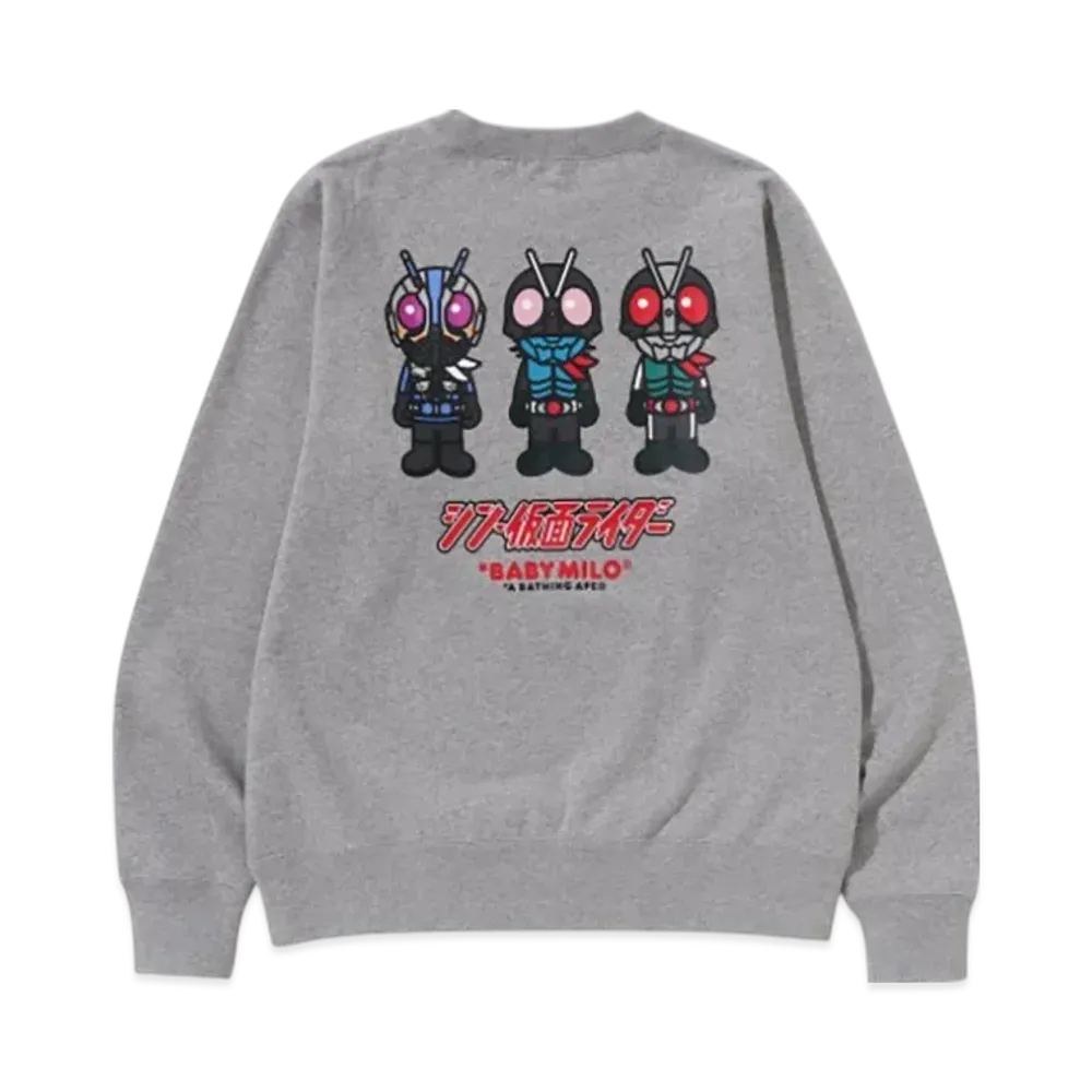 A BATHING APE x Shin Kamen Rider Baby Milo Crewneck "Gray"