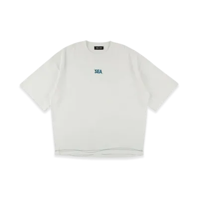 WIND AND SEA Wave Blue Stitch Tee "White"
