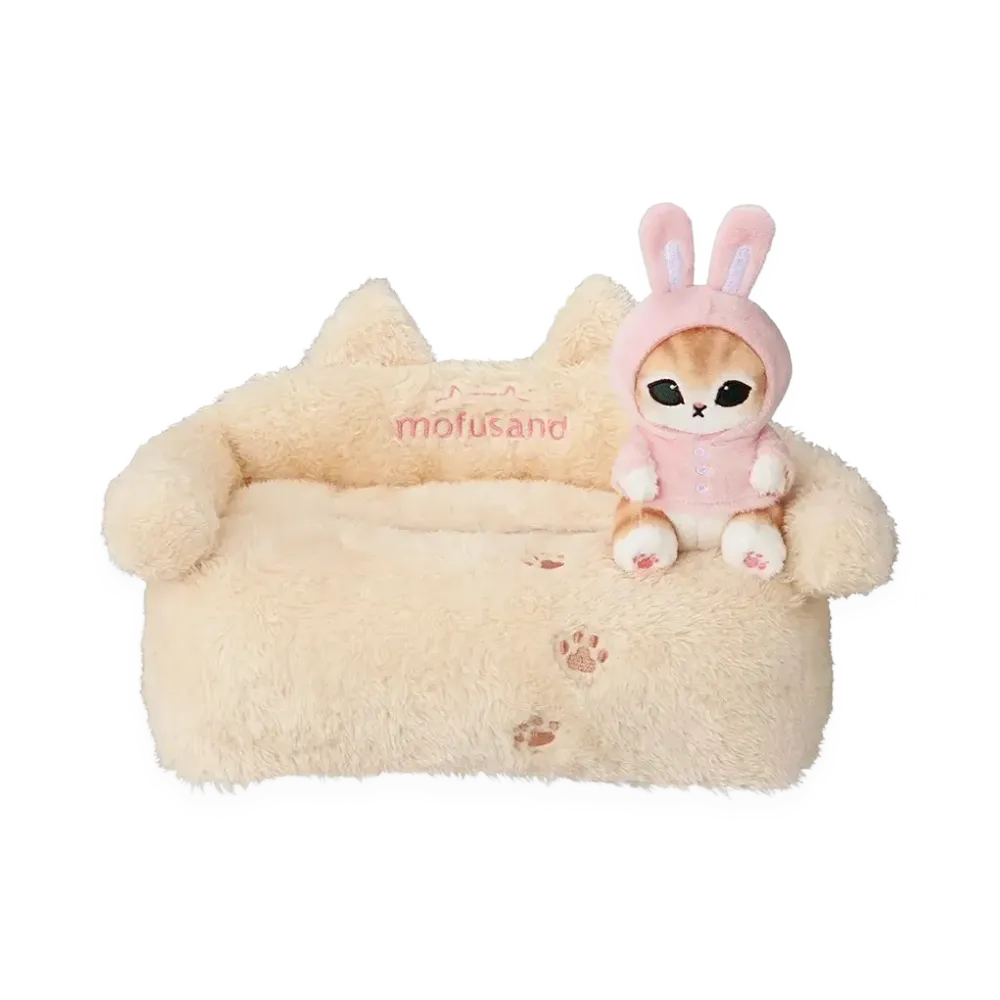 BANDAI "Ichiban Kuji" -mofusand Pajama Party with Cats- Last One Prize Relaxing cat sofa-shaped tissue case