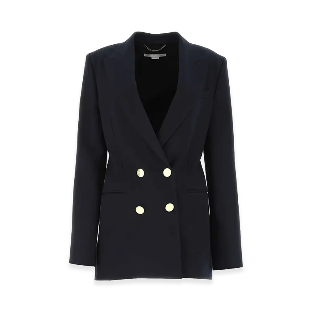STELLA McCARTNEY Women's Polyester Blend Blazer "Ivory/Navy Blue"