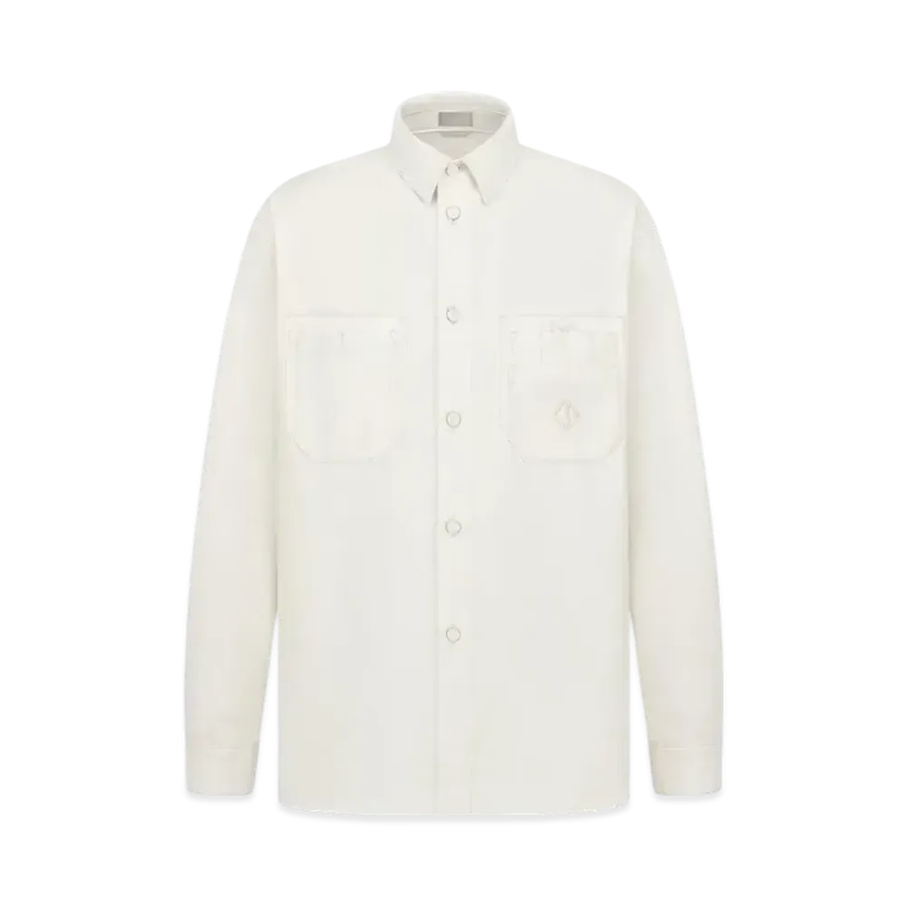 Dior Men's CD Diamond Shirt Cotton Twill "White"
