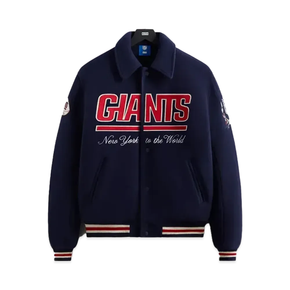 Kith x the NFL: Giants Wool Collared Coaches Jacket "Nocturnal"