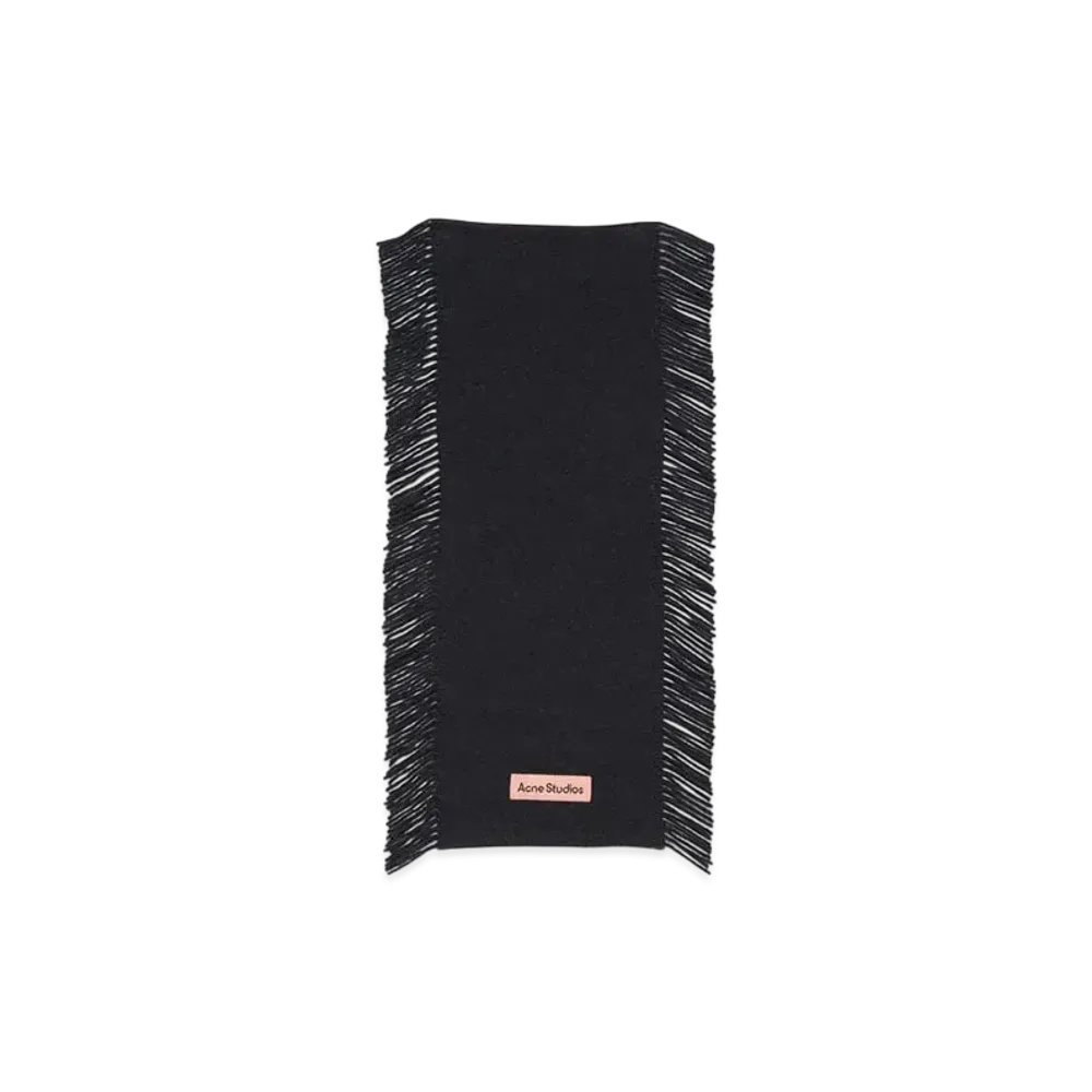Acne Studios Fringe Wool Scarf "Black Melange"