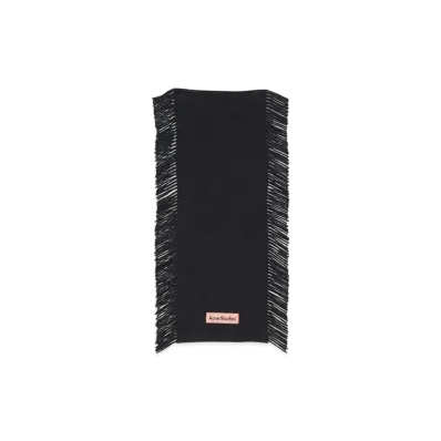 Acne Studios Fringe Wool Scarf "Black Melange"