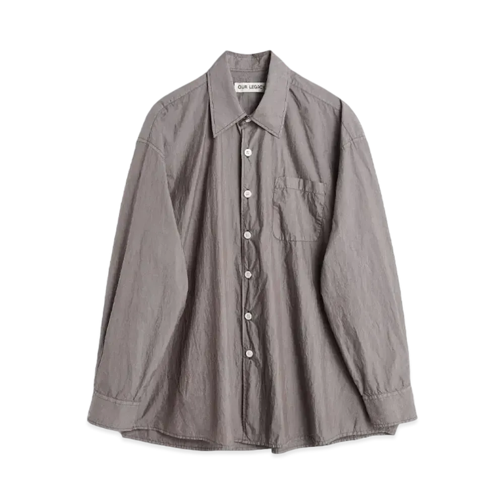 OUR LEGACY Borrowed Shirt Parachute Poplin "Stone Khaki"