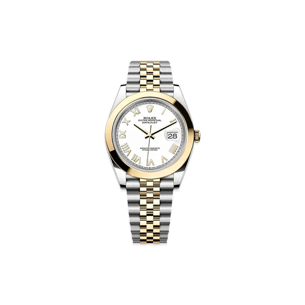 ROLEX Datejust 41 Oystersteel & Yellow Gold "White"