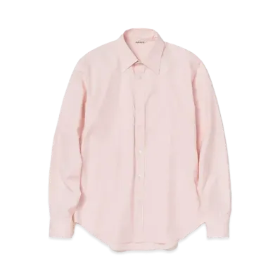 AURALEE High Count Finx Ox Shirt "Light Pink"