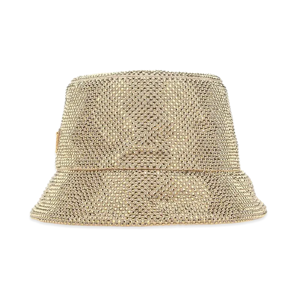 PRADA Women's Embellished Viscose Blend Hat "Gold"