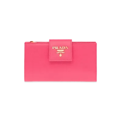PRADA Saffiano Leather Wallet ”Pink”