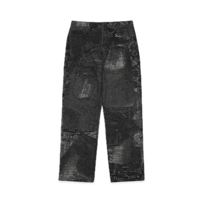 Supreme Archive Denim Jacquard Regular Jean "Black"