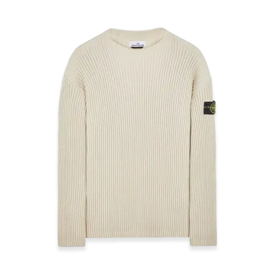 Stone Island 538C2 Full Rib Wool Knitted Sweater - 23FW "Stucco"