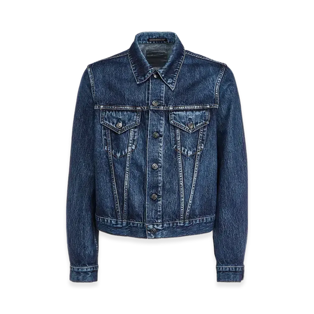 Yohji Yamamoto POUR HOMME Sp 14OZ Mw Denim Button-Down Jacket "Blue"