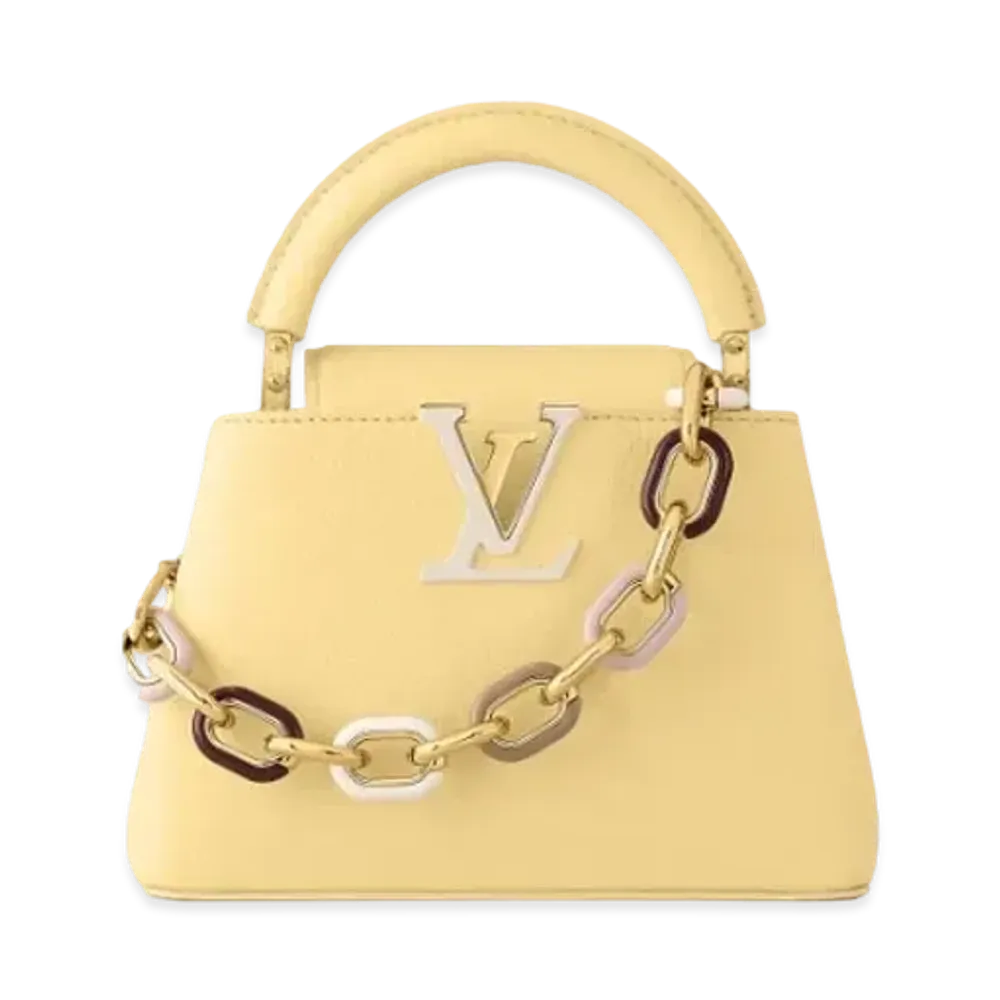 Louis Vuitton Capucines Mini Taurillon Leather "Jaune Plume"