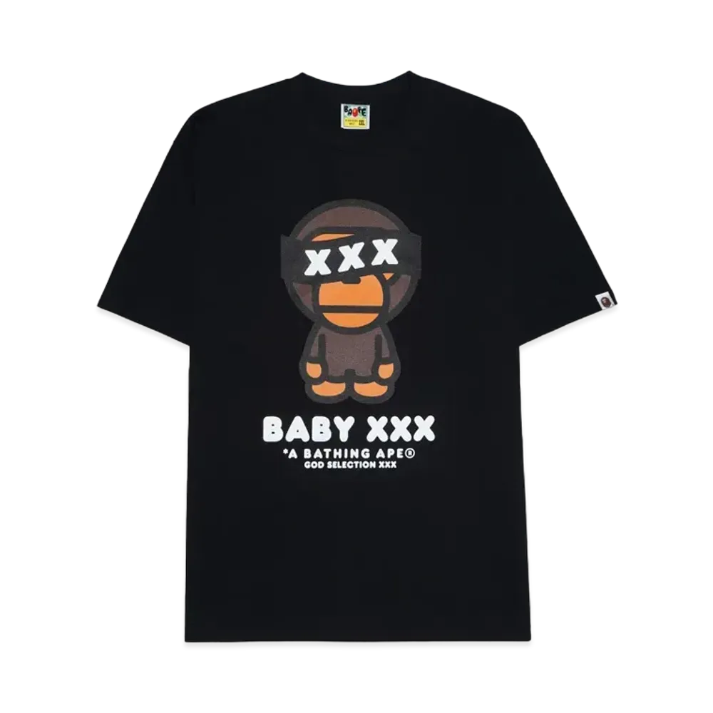 A BATHING APE x GOD SELECTION XXX Baby Milo Tee "Black"