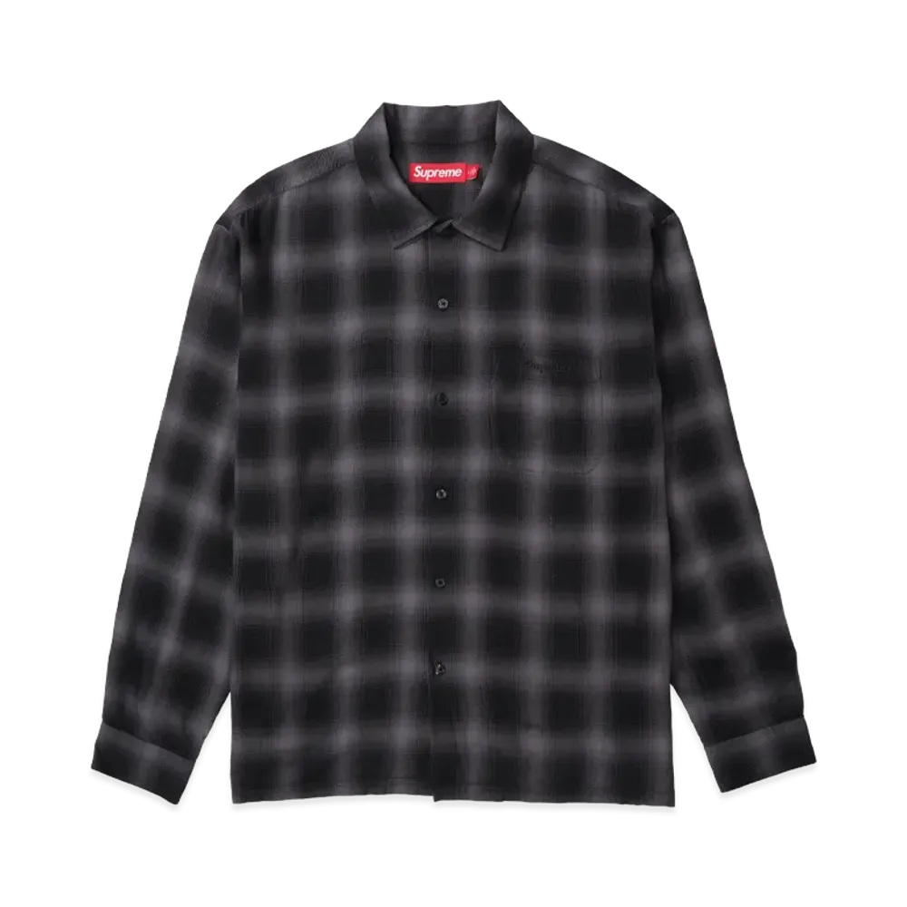 Supreme Shadow Plaid Rayon Shirt "Black"