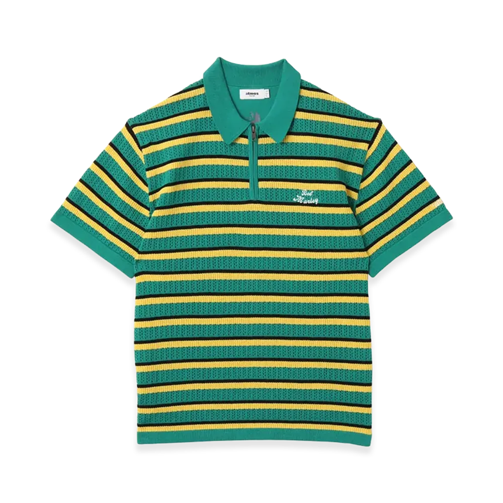 atmos x Bob Marley Jacquard Border Knit Polo "Green"
