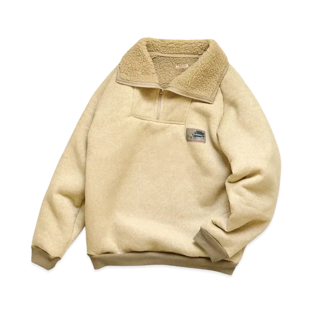 KAPITAL BOA FLEECE ZIP ALPENTU PULLOVER "Quinity"