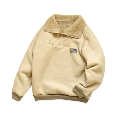 KAPITAL BOA FLEECE ZIP ALPENTU PULLOVER "Quinity"