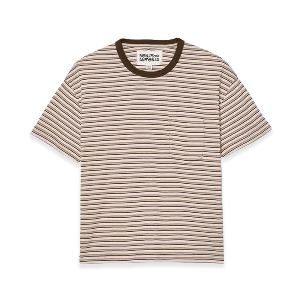 ZARA x Bad Bunny Benito Antonio Striped Cropped Fit Tee "Pink"