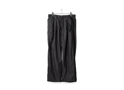 ANCELLM Wool Satin Belt-Less Slacks "Black"