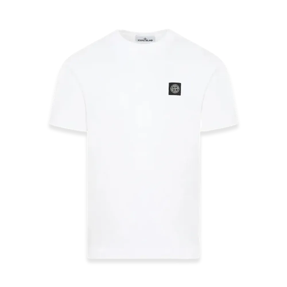 Stone Island Slim Fit Cotton Jersey T-Shirt With Compass Patch "White"
