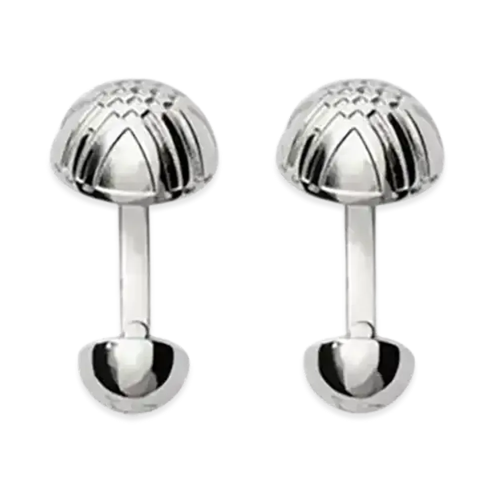 Burberry Engraved Check Cufflinks "Silver"