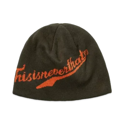 thisisneverthat Script Logo No Cuff Beanie "Olive"