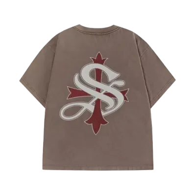 SUPPLIER Vintage Wash Cross Tee "Brown"