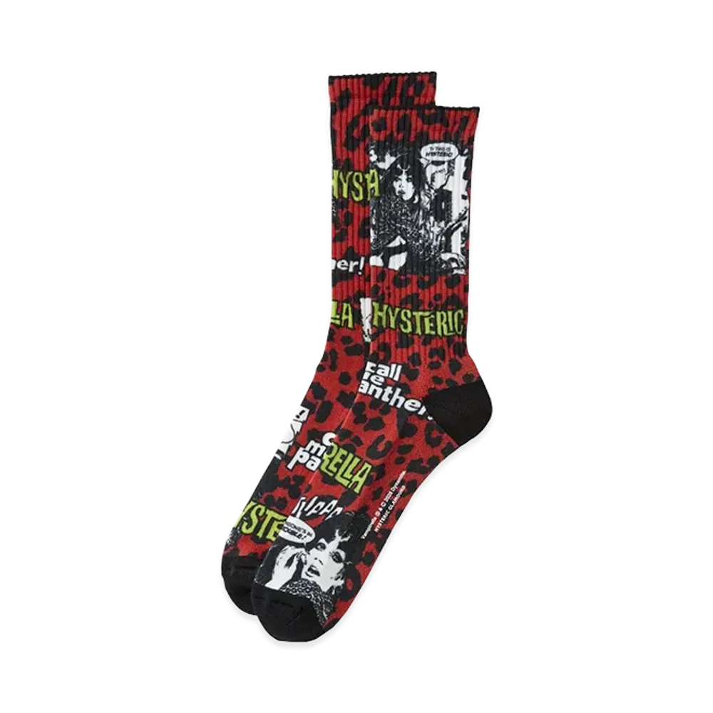 HYSTERIC GLAMOUR Vampirella/Call Me Panther Sports Socks "Red"