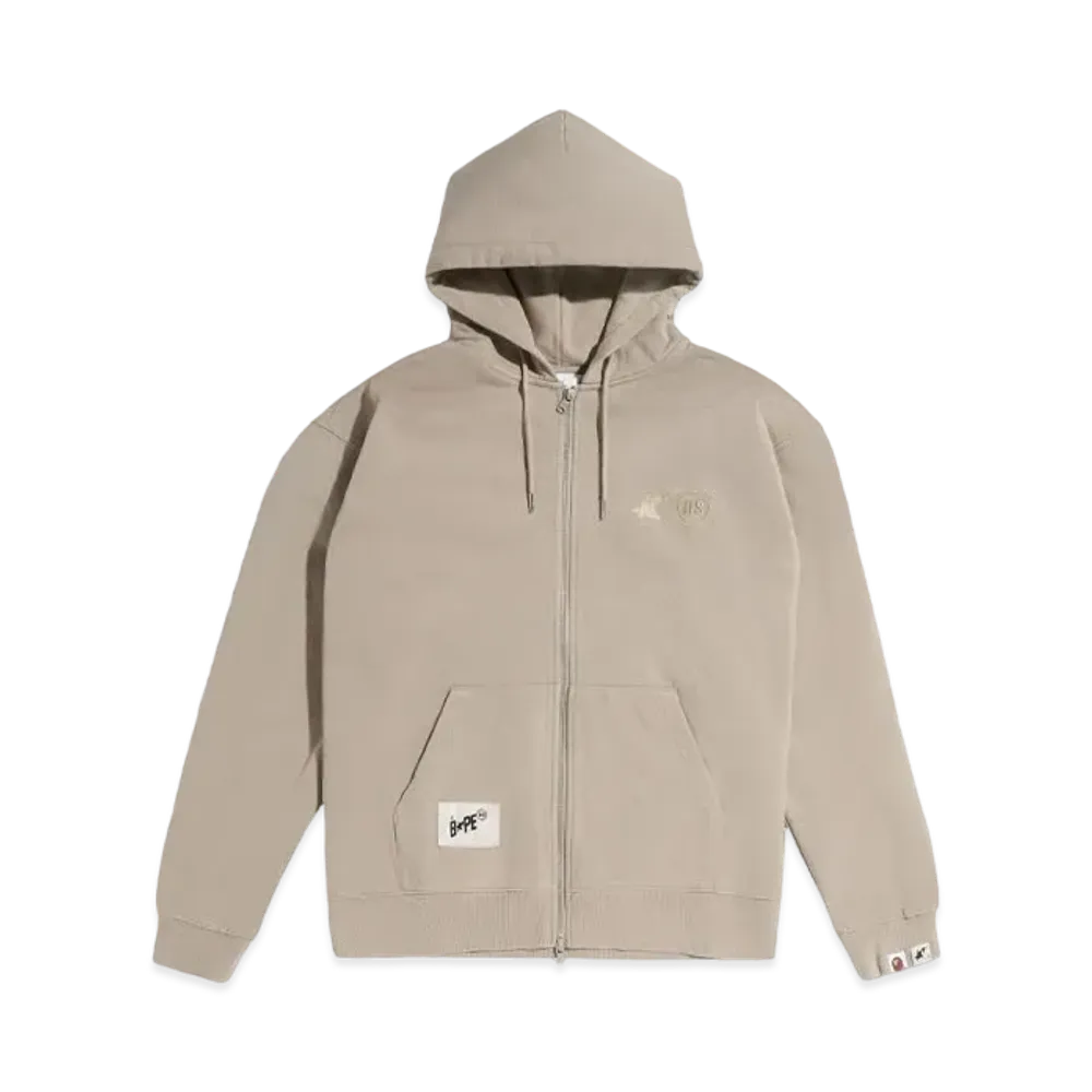 A BATHING APE x HIGHSNOBIETY Full Zip Hoodie "Beige"