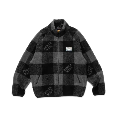 HUMAN MADE CHECK BOA FLEECE JACKET "Black"