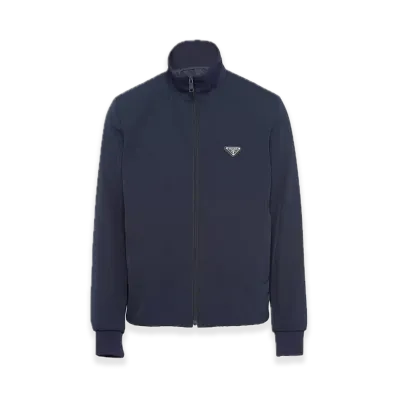 PRADA Stretch Technical Fabric Zip Sweatshirt "Navy"