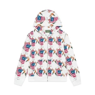 DENIM TEARS Firecracker Zip Hoodie "White"