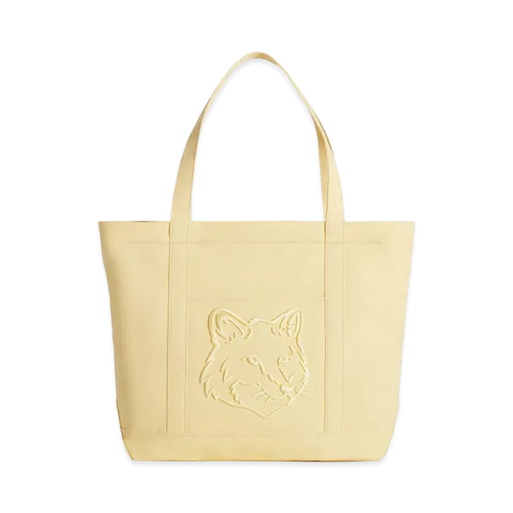 Maison Kitsune Fox Head Tote Bag "Yellow"