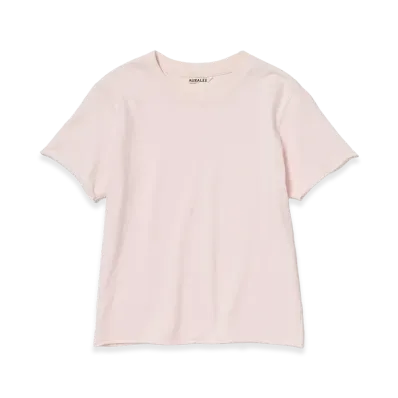 AURALEE Women's Brushed Organic Cotton Jersey Tee "Pale Pink"