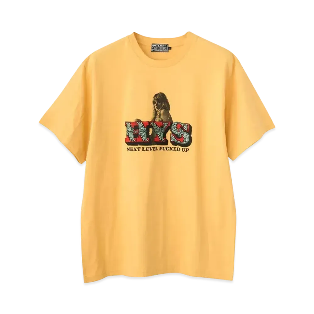 HYSTERIC GLAMOUR Next Level Embroidery T-Shirt "Yellow"