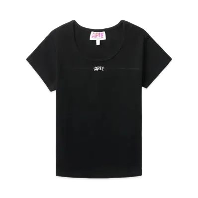 A BATHING APE Metal Trim Overlock Stitching Tee "Black"