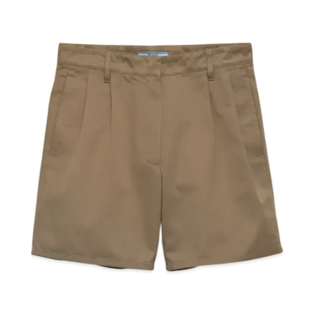 PRADA Women's Washed Chino Bermudas "Sand"