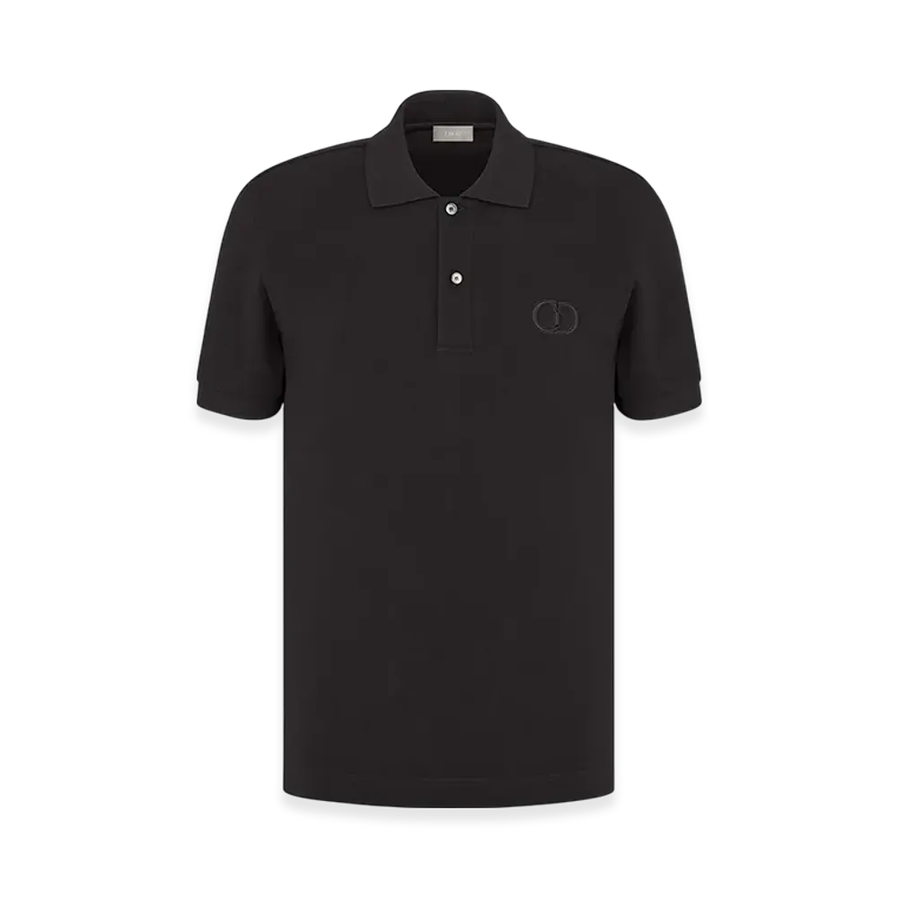 Dior CD Icon Polo Shirt Pique "Black"
