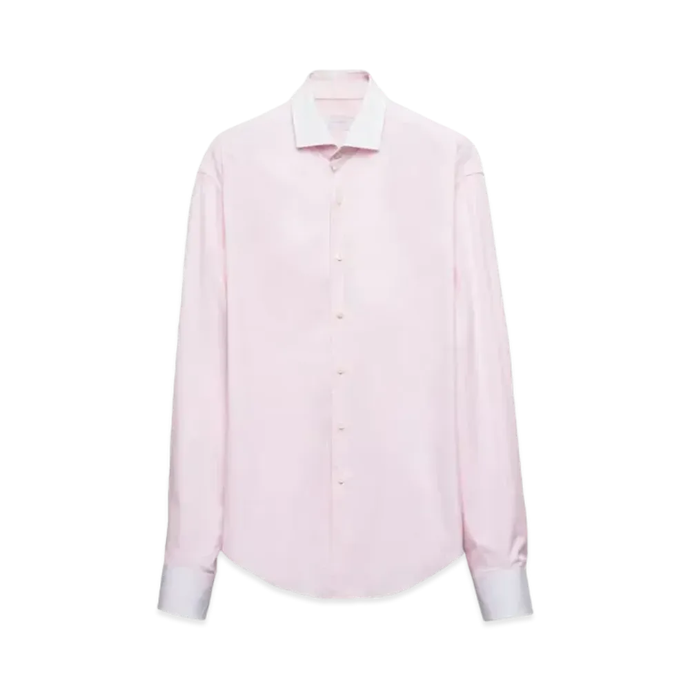 PRADA Men's Cotton Shirt "Pink/White"