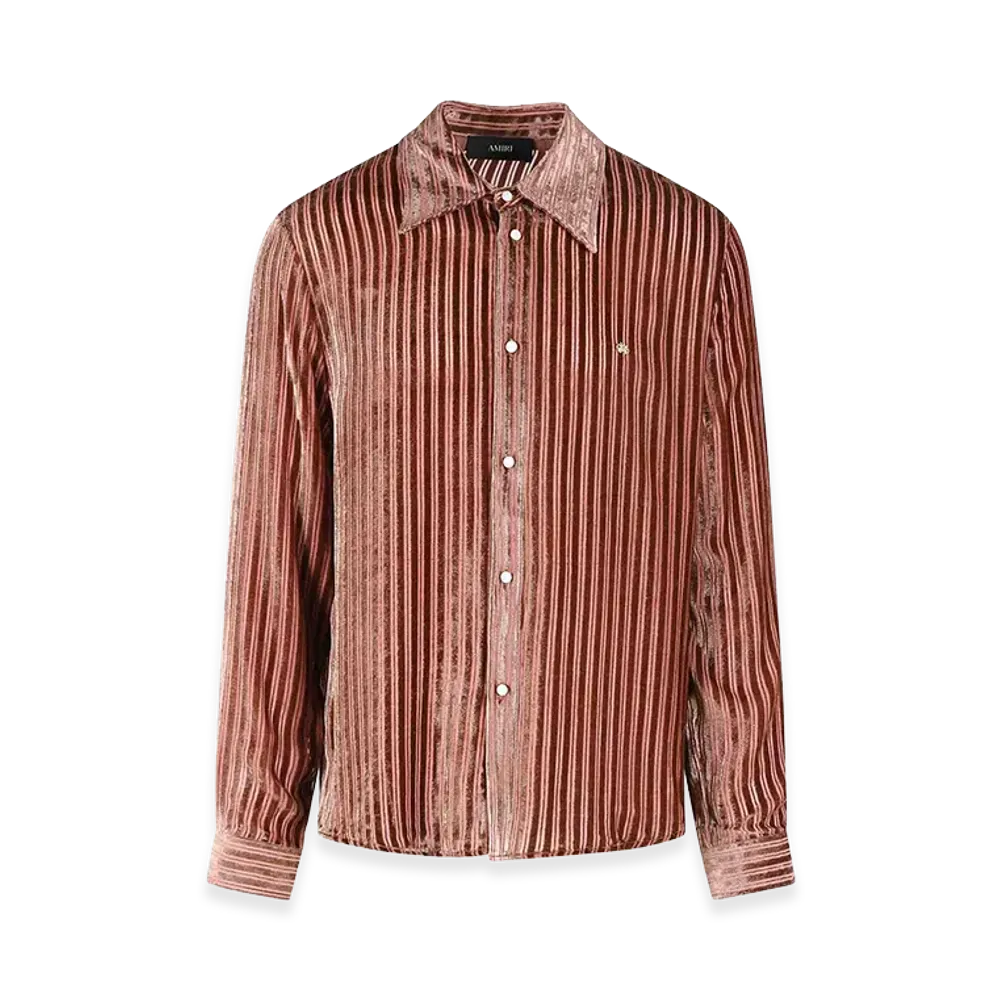 AMIRI Viscose And Peach Silk Shirt "Red"