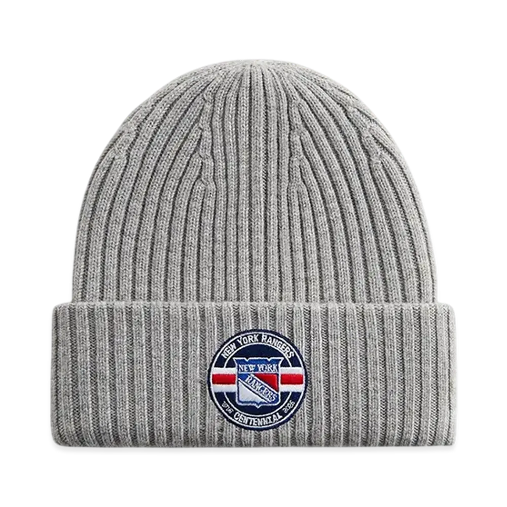 Kith x New Era x The New York Rangers Centennial Knit Beanie "Light Heather Grey"
