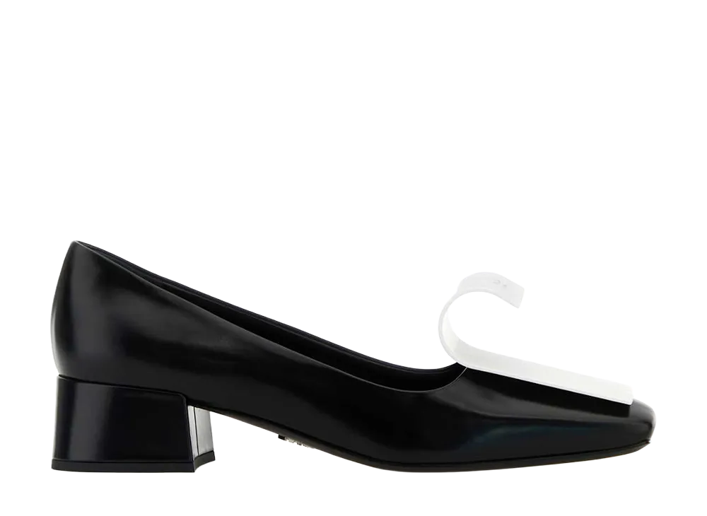 PRADA Women's Two-Tone Leather Pumps "Black"
