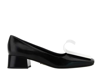 PRADA Women's Two-Tone Leather Pumps "Black"