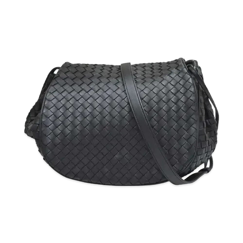 Bottega Veneta Intrecciato Shoulder Bag "Black"