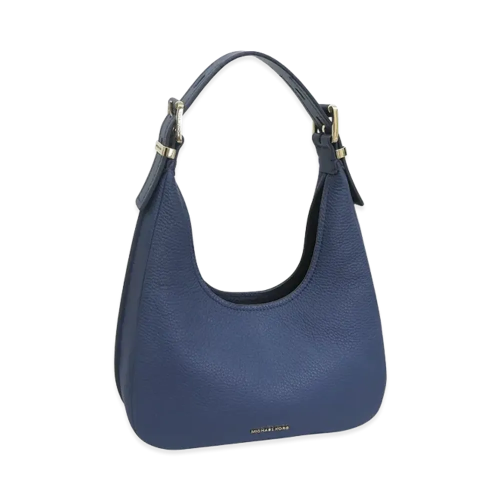 MICHAEL KORS Women's Nolita Small Pebbled Leather Hobo Shoulder Bag "Navy"